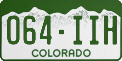 CO license plate 064IIH
