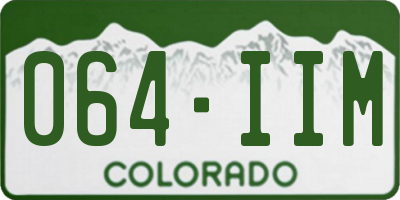 CO license plate 064IIM