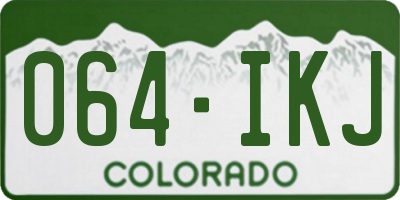 CO license plate 064IKJ