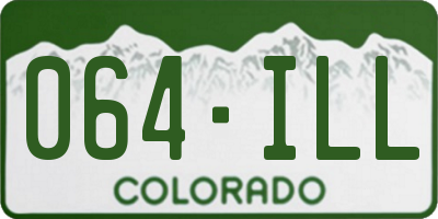 CO license plate 064ILL