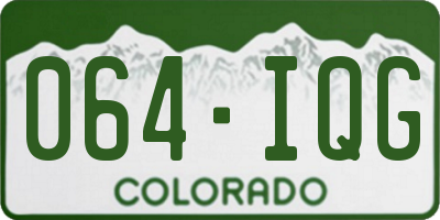 CO license plate 064IQG