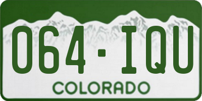 CO license plate 064IQU