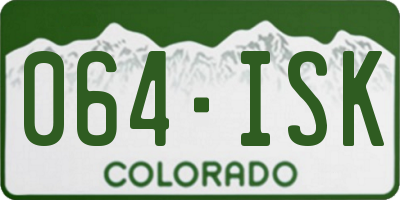CO license plate 064ISK