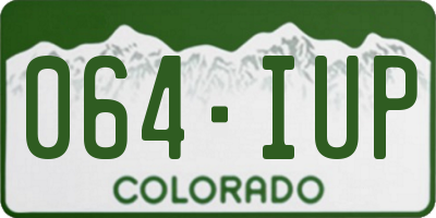 CO license plate 064IUP