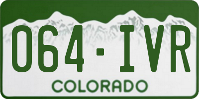 CO license plate 064IVR