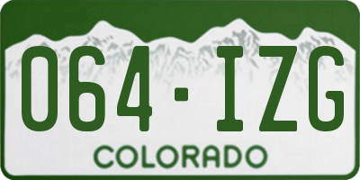 CO license plate 064IZG