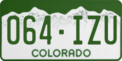 CO license plate 064IZU