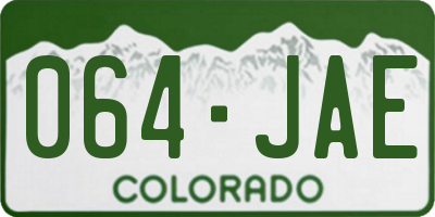 CO license plate 064JAE