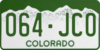 CO license plate 064JCO