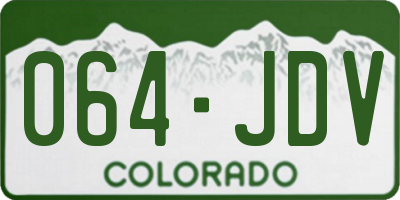 CO license plate 064JDV
