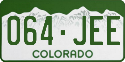 CO license plate 064JEE