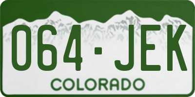 CO license plate 064JEK