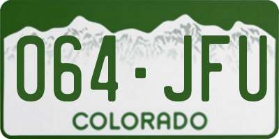 CO license plate 064JFU