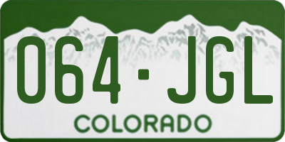 CO license plate 064JGL