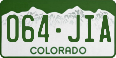 CO license plate 064JIA