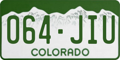 CO license plate 064JIU