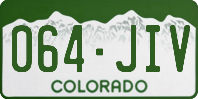 CO license plate 064JIV
