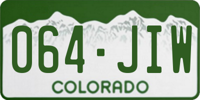 CO license plate 064JIW