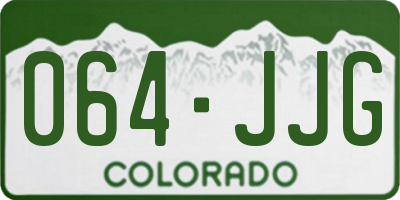 CO license plate 064JJG