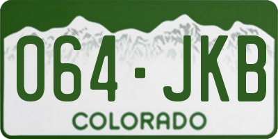 CO license plate 064JKB