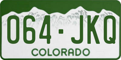 CO license plate 064JKQ