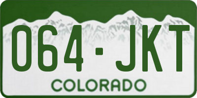 CO license plate 064JKT