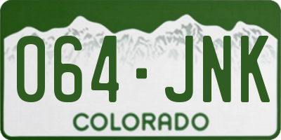 CO license plate 064JNK