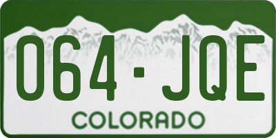 CO license plate 064JQE