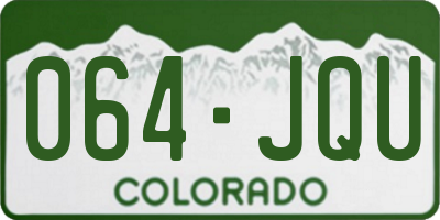 CO license plate 064JQU