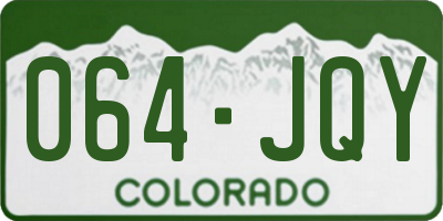 CO license plate 064JQY