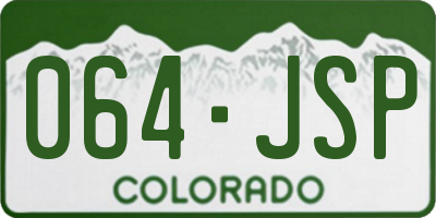 CO license plate 064JSP