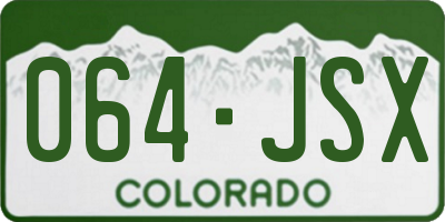 CO license plate 064JSX
