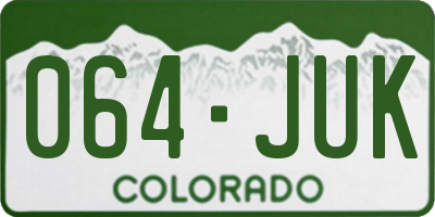 CO license plate 064JUK