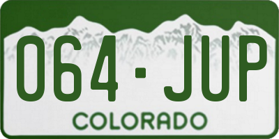 CO license plate 064JUP