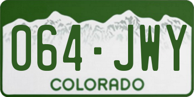 CO license plate 064JWY