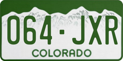 CO license plate 064JXR