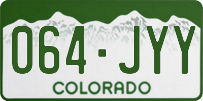 CO license plate 064JYY