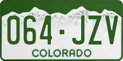 CO license plate 064JZV