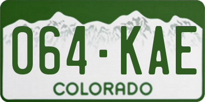 CO license plate 064KAE