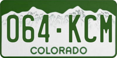 CO license plate 064KCM