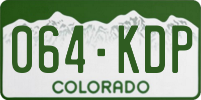 CO license plate 064KDP
