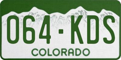 CO license plate 064KDS