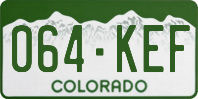 CO license plate 064KEF