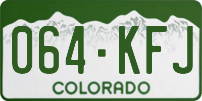 CO license plate 064KFJ