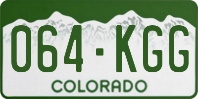 CO license plate 064KGG