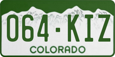 CO license plate 064KIZ