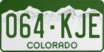 CO license plate 064KJE