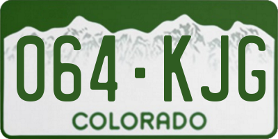 CO license plate 064KJG