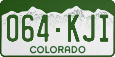 CO license plate 064KJI