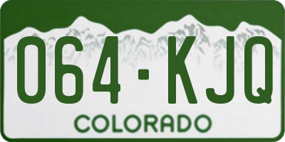 CO license plate 064KJQ